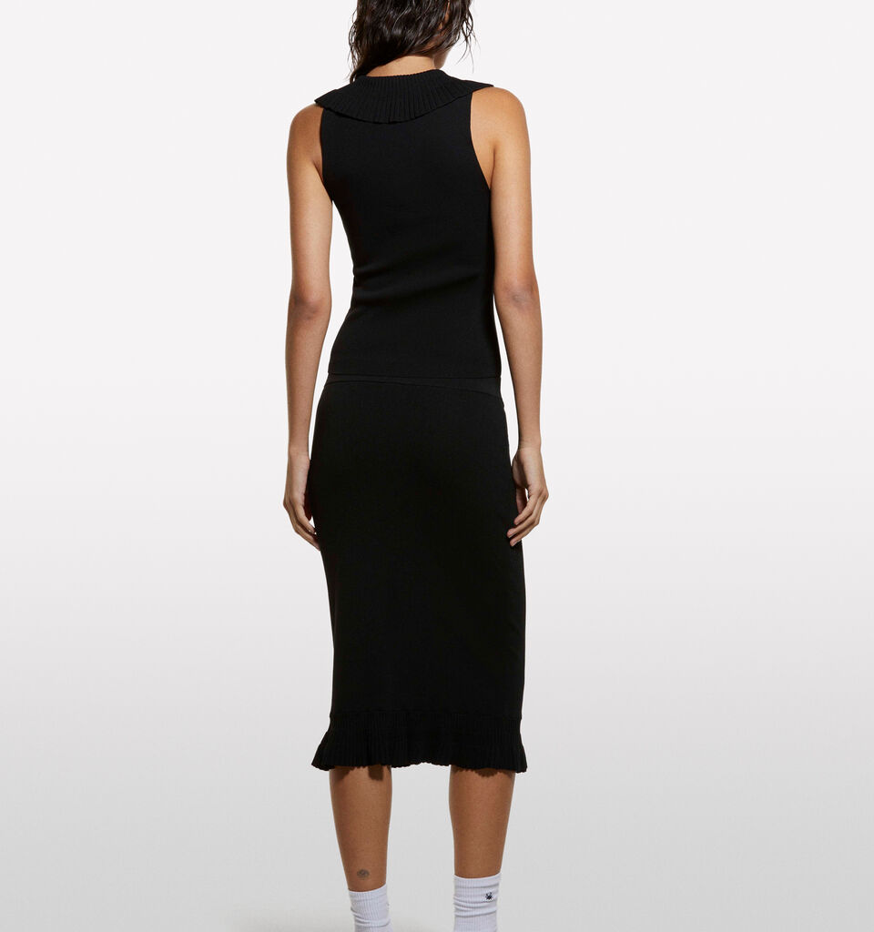 Black knit top with rouches - women's tops - Black | Sisley image number 2